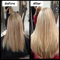 Lush Locks - Long Blonde Hair Extensions Before and After