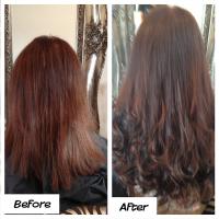 Lush Locks - Before and After Auburn hair